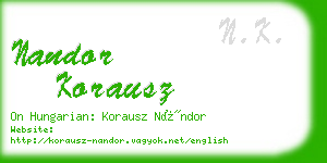 nandor korausz business card